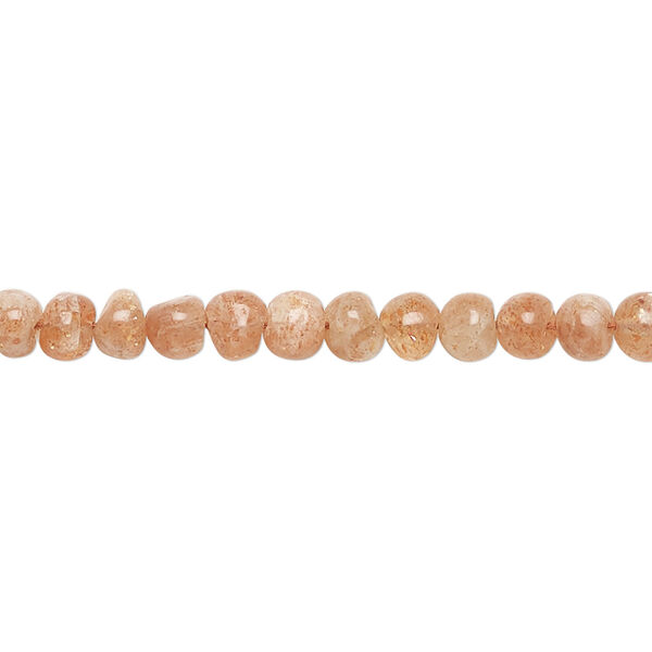 Sunstone 1pkg1, hand-cut uneven round bead natural 14 inch 4-5mm image number 0