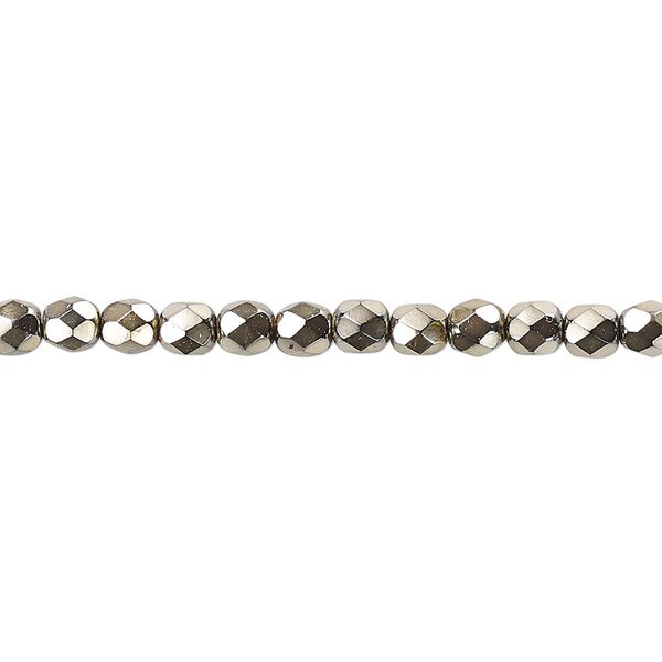Bead, Czech fire-polished glass, gold carmen, 4mm faceted round. Sold per pkg of 1,200 (1 mass). image number 0