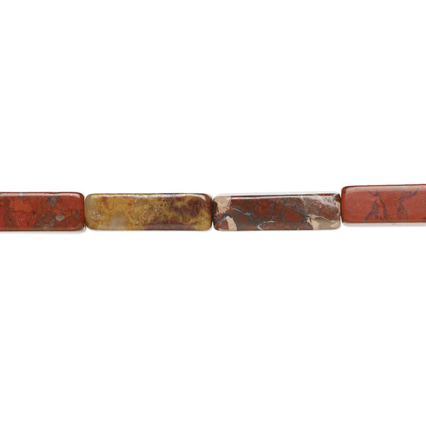 Brecciated jasper 1pkg1, square tube bead natural 15.5-16 inch 13x4mm image number 0