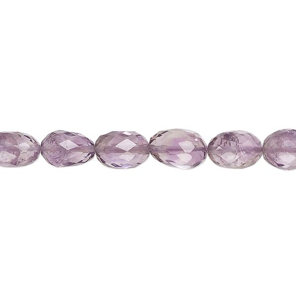 Amethyst 1pkg1, hand-cut faceted oval bead natural 8 inch 7x5mm-10x7mm image number 0