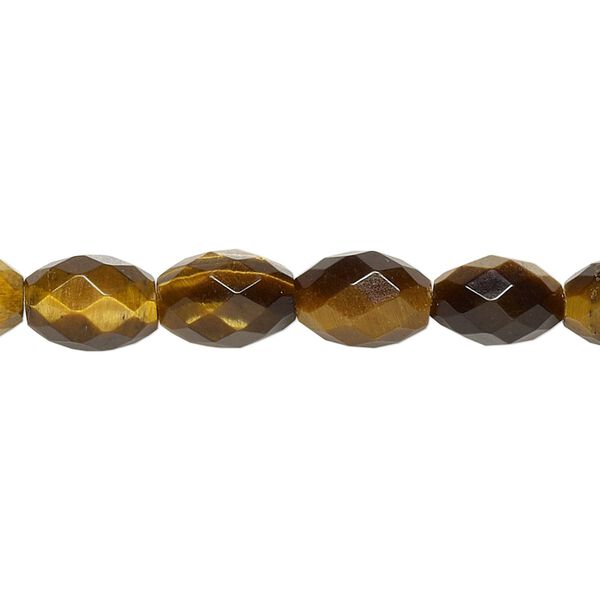 Tigereye 1pkg1, faceted oval bead natural 15.5-16 inch 10x7mm image number 0