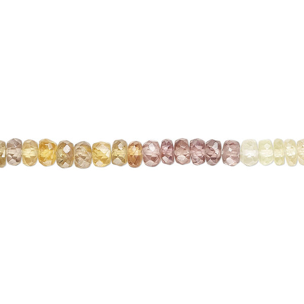 Chrysoberyl 1pkg1, hand-cut faceted rondelle bead natural 14 inch 4x2mm-5x3mm image number 0
