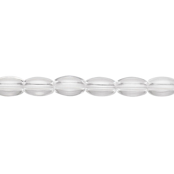 Quartz crystal 1pkg1, oval bead natural 15.5-16 inch 8x5mm image number 0