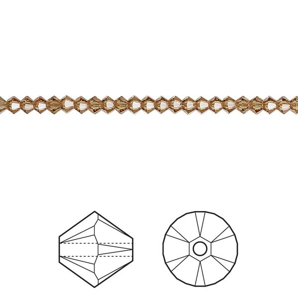 Bead 144pk light Colorado topaz, Crystal Passions® 2.5mm bicone 5328 image number 0