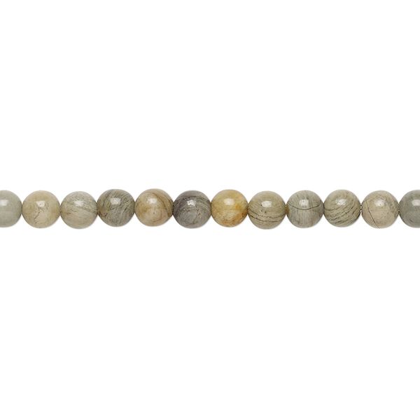 Silver mist jasper 1pkg1, round bead natural 15.5-16 inch 4mm image number 0