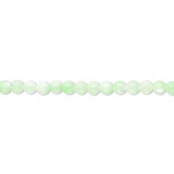 Bead, mother-of-pearl shell (dyed), sea green, 3mm round. Sold per 15" to 16" strand. image number 0