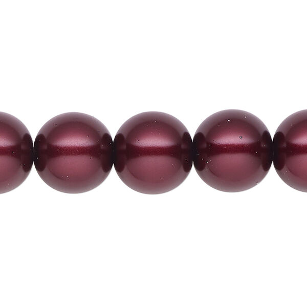 Pearl 1pk bordeaux, Celestial Crystal® 12mm round 15.5-16 inch image number 0
