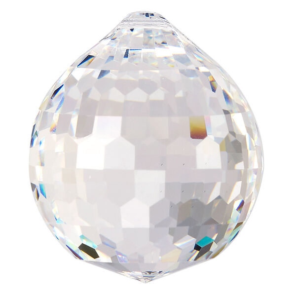 Suncatcher 40pk clear, Asfour Crystal 45x40mm top-drilled faceted round teardrop image number 0