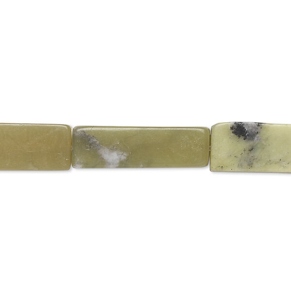 Olive new "jade" 1pkg1, square tube bead natural C grade, 15 inch 20x6mm-21x7mm image number 0