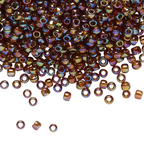 Seed bead, TOHO BEADS®, glass, pkg/50g, #8 round, translucent rainbow smoky topaz (TR-08-177). image number 0
