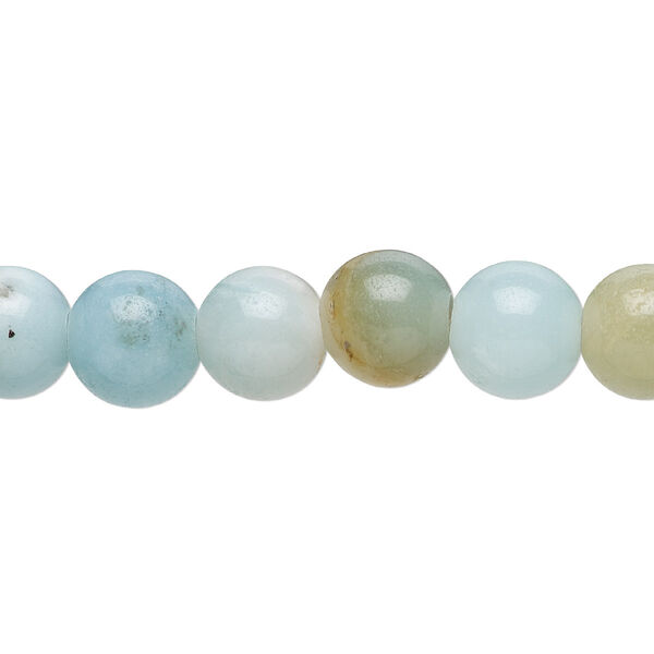 Amazonite 1pkg10, round bead natural light to dark 8mm image number 0