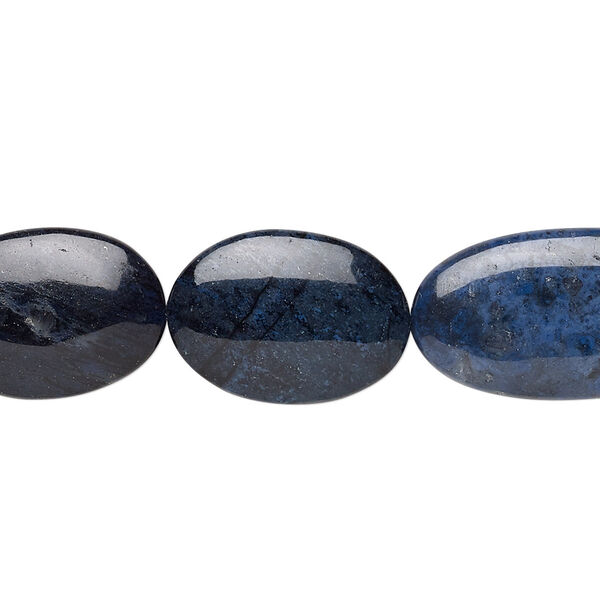 Dumortierite 1pkg1, flat oval bead natural 8 inch mix 16x13.5mm-25x13mm image number 0