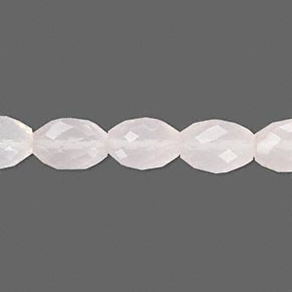 Bead, rose quartz (natural), 11x8mm hand-cut faceted oval, B grade, Mohs hardness 7. Sold per pkg of 10. image number 0