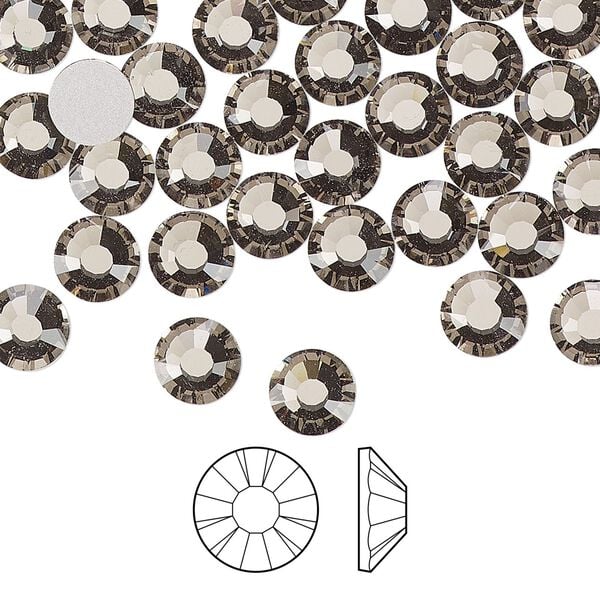 Flat back 24pk black diamond foil back, Preciosa MAXIMA Czech crystal rhinestone 6.3-6.5mm chaton rose round SS30 image number 0
