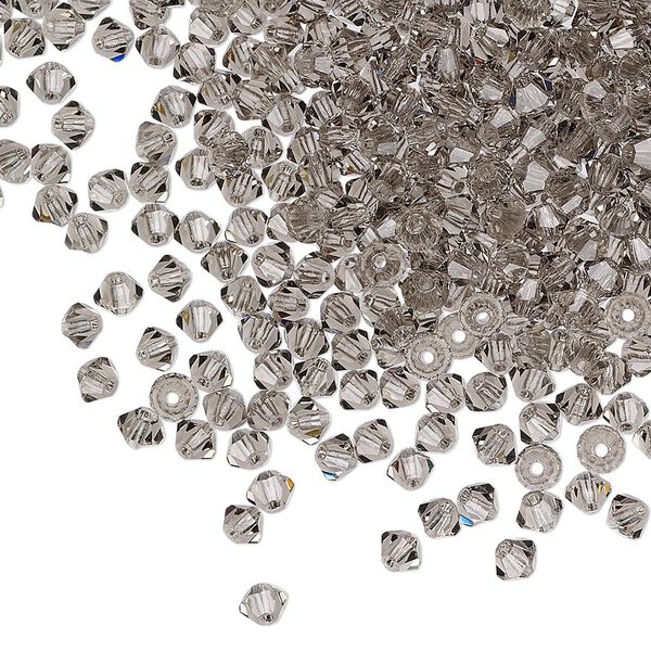 Bead 1440pk black diamond, Preciosa Czech crystal 3mm bicone image number 0