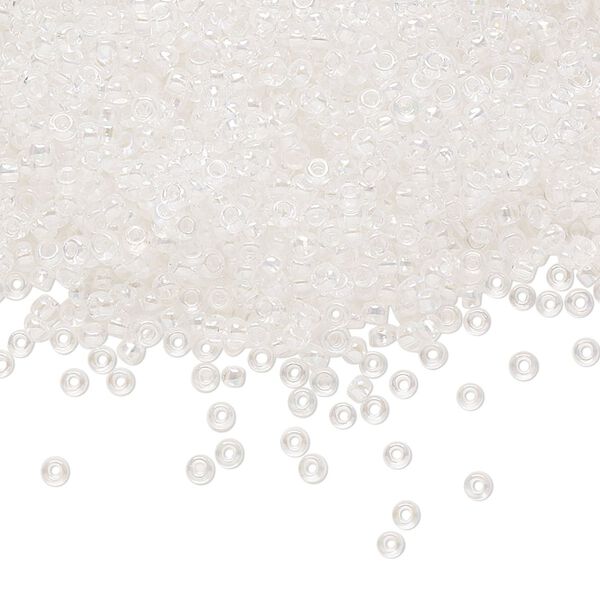 Seed bead, Preciosa Ornela Czech glass, pkg/500g, #11 rocaille, translucent rainbow clear, (58205). image number 0