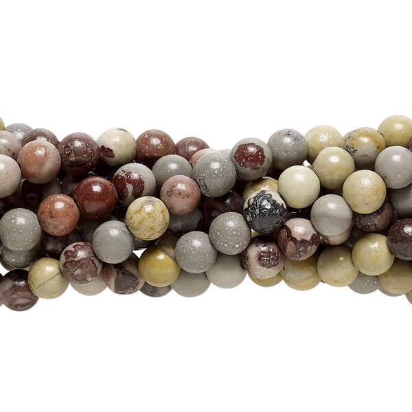 Limestone 1pkg10, round bead 15.5-16 inch 4mm image number 0