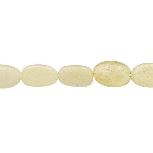Peridot new "jade" 1pkg1, hand-cut puffed oval bead natural 13 inch 10x7mm-14x8mm image number 0