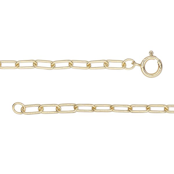 Chain, 14Kt gold-filled, 2.6mm paperclip, 18-inches with springing clasp. Sold individually. image number 0
