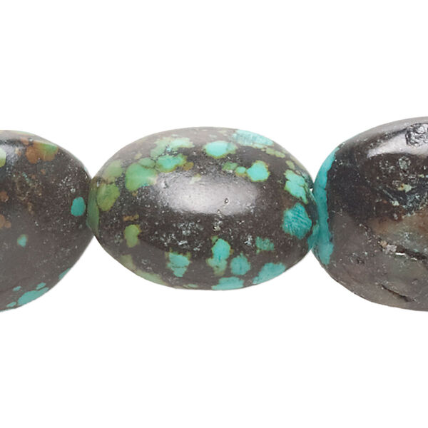 Turquoise 1pkg1, puffed oval bead 14 inch graduated 17x15mm-32x22mm image number 0