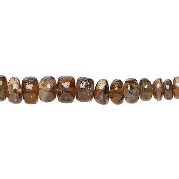 Andalusite 1pkg1, hand-cut uneven rondelle bead natural 14 inch graduated 4x2mm-6x4mm image number 0