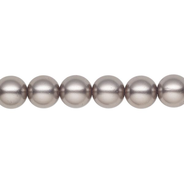 Pearl 25pk dark grey, Preciosa Czech crystal 8mm round image number 0