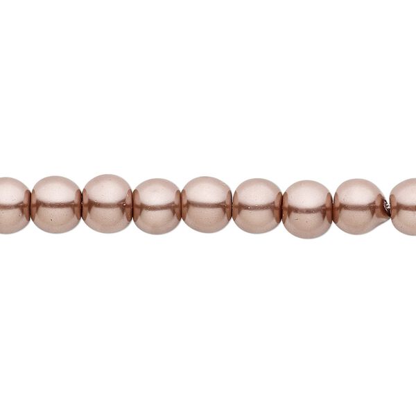Bead, crystal pearl, brown, 6mm round. Sold per pkg of (2) 15-1/2" to 16" strands, approximately 130 beads. image number 0