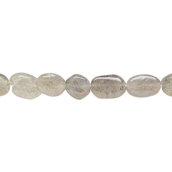 Labradorite 1pkg1, hand-cut puffed oval bead natural 13 inch 7x6mm-12x8mm image number 0