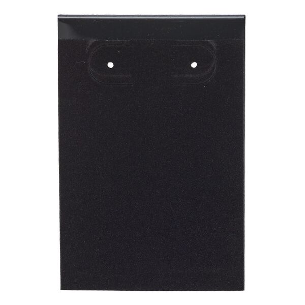 Earring card, flocked plastic, black, 3x2-inch rectangle. Sold per pkg of 25. image number 0
