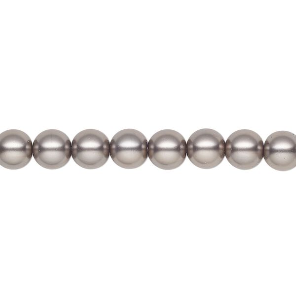 Pearl 25pk dark grey, Preciosa Czech crystal 6mm round image number 0