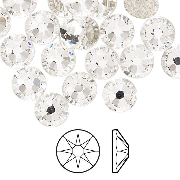 Flat back 144pk crystal clear foil back, Swarovski® 8.412-8.672mm rose round SS40 2088 image number 0