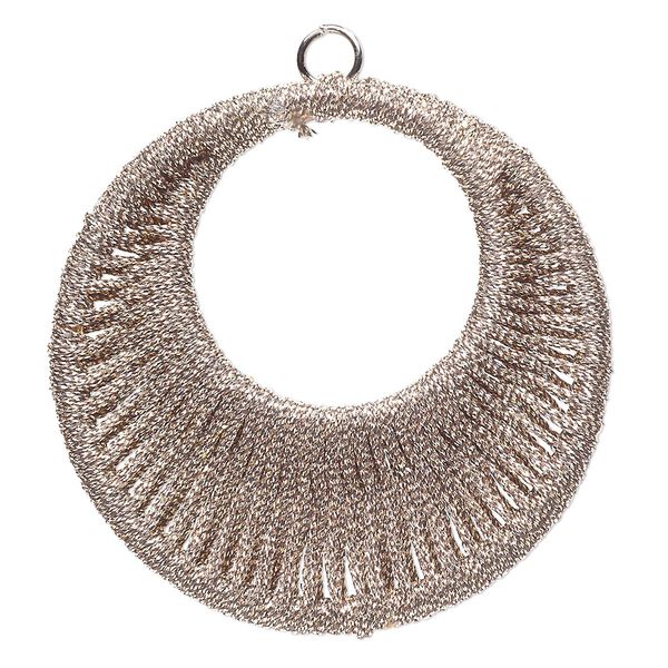Focal, nylon and imitation rhodium finished steel, metallic pewter, 44.5mm wrapped go-go. Sold per pkg of 2. image number 0