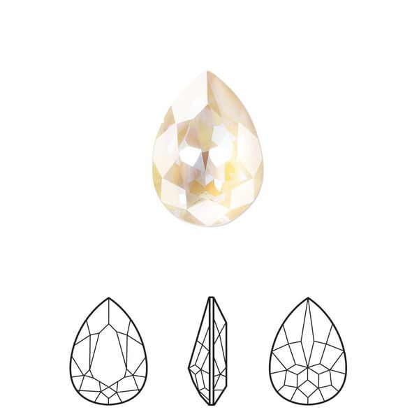 Fancy stone 1pk crystal ivory cream DeLite, Crystal Passions® 14mm pear 4320 image number 0