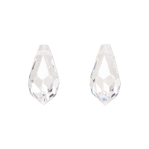 Briolette 4pk crystal, Preciosa Czech crystal 18x9mm pendant drop image number 0