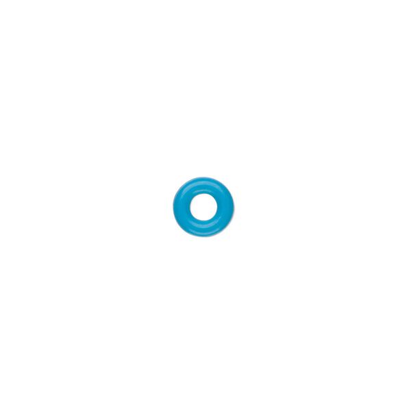 Component, Oh! Ring™, silicone, light blue, 7mm round with 3mm hole. Sold per pkg of 300. image number 0