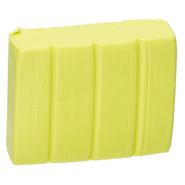 Polymer clay, Sculpey® PREMO, fluorescent yellow. Sold per 2-ounce bar. image number 0