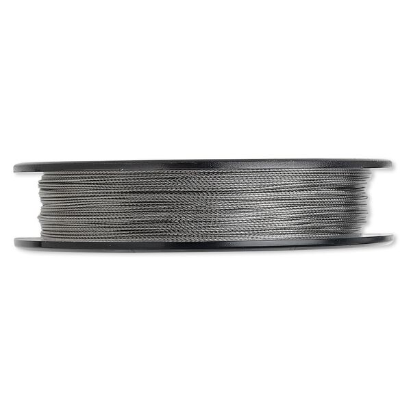 Beading wire, Tigertail™, nylon-coated stainless steel, clear, 3 strand, 0.018-inch diameter. Sold per 100-foot spool. image number 0