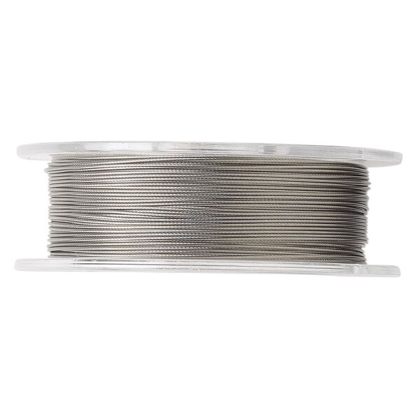 Beading wire, Tigertail™, nylon-coated stainless steel, clear, 7 strand, 0.018-inch diameter. Sold per 100-foot spool. image number 0