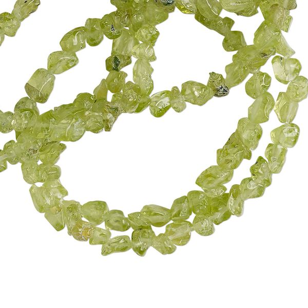 Peridot 1pkg1, rough chip bead natural 35 inch small image number 0