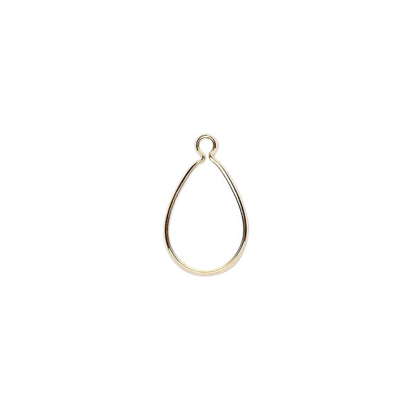 Drop, Wrap-Tite®, 14Kt gold-filled, 12x8mm pear bezel setting. Sold per pkg of 2. image number 0