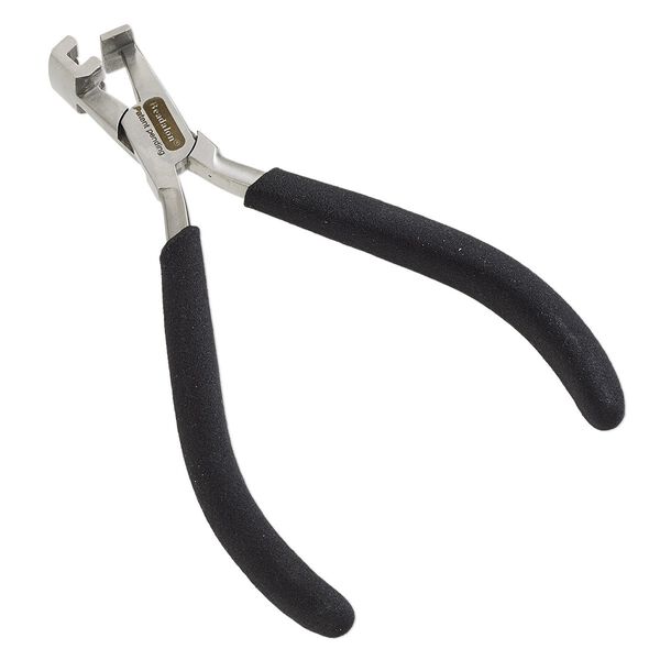 Pliers, Beadalon®, banding, rubber and steel, black, 5-1/4 inches with 4mm wide groove, double band. Sold individually. image number 0