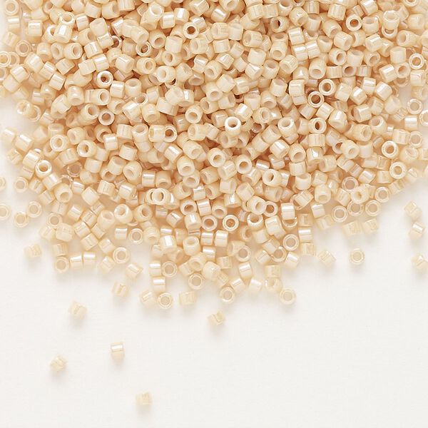 Seed bead, Delica®, glass, pkg/250g, #11 round, opaque glazed luster light caramel (DB-0205). image number 0