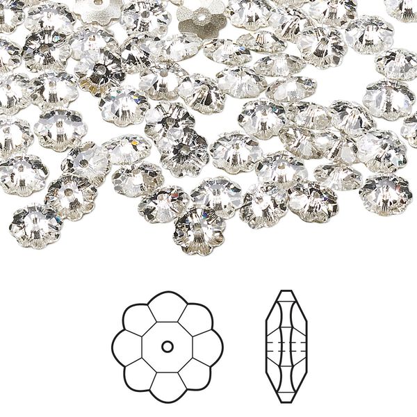 Margarita flower 144pk crystal foil back, Crystal Passions® 6x2mm 3700 image number 0