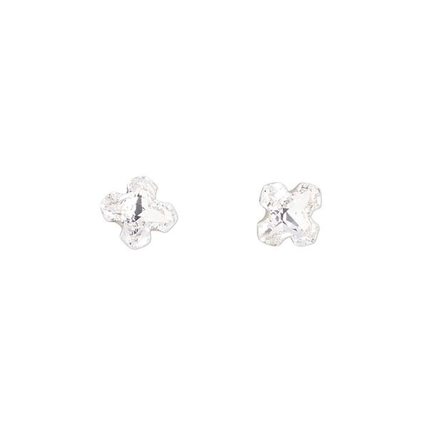 Fancy stone 2pk crystal foil back, Crystal Passions® 8mm Swiss cross 4784 image number 0