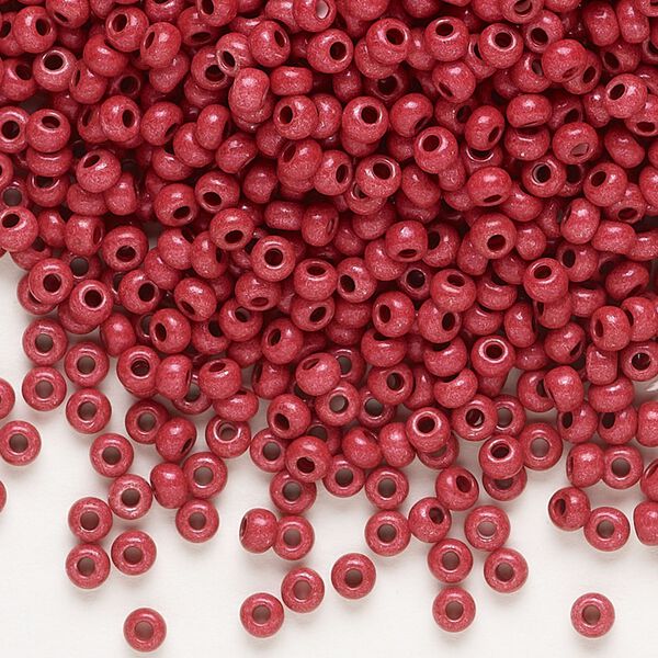 Seed bead, Preciosa Ornela Czech glass, pkg/500g, #8 rocaille, opaque terra intensive dyed brown chalkwhite, (16A18). image number 0