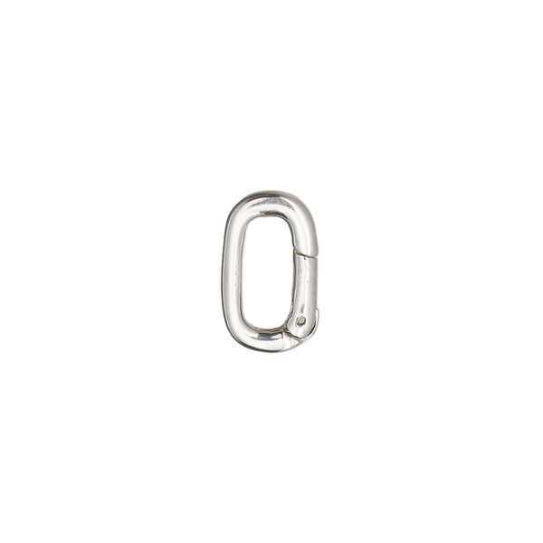 Clasp self-closing hook 1pkg1 sterling silver 13x8mm rounded rectangle image number 0