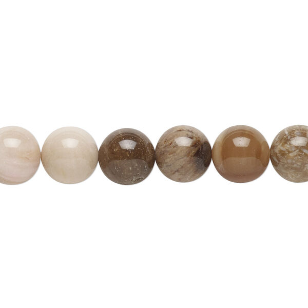 Wooden agate 1pkg1, round bead natural 15.5-16 inch 8mm image number 0