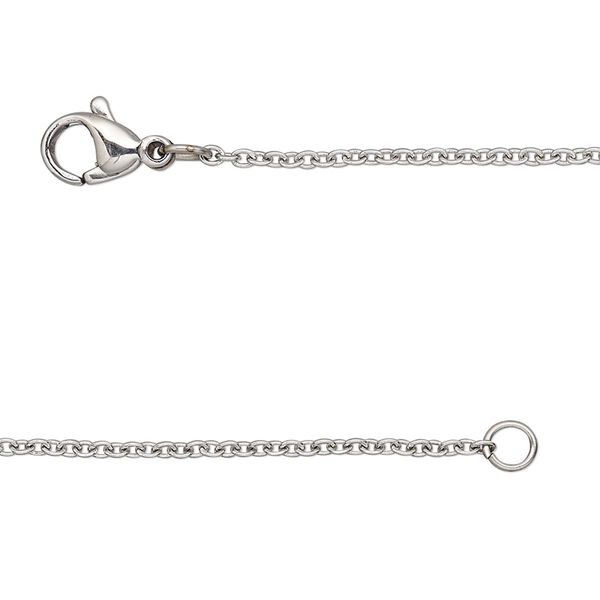Chain, stainless steel, 1.5mm cable, 18 inches with lobster claw clasp. Sold individually. image number 0