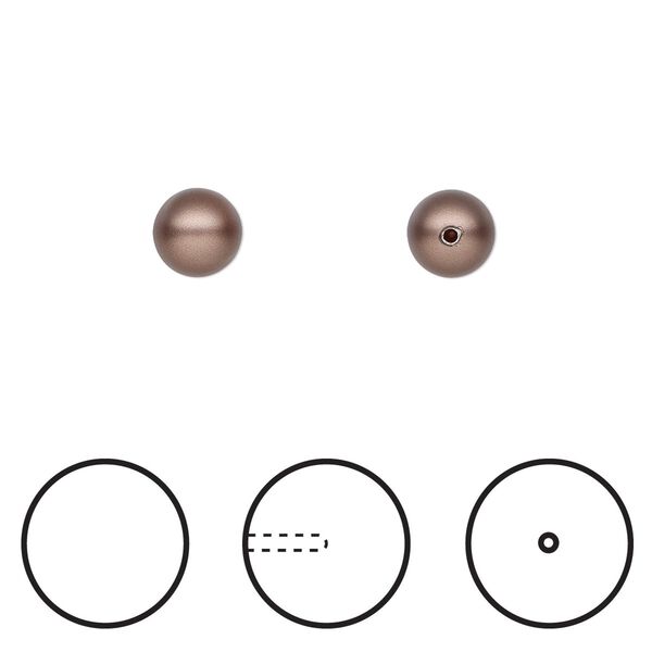 Pearl 4pk velvet brown, Crystal Passions® 6mm round 5818 image number 0