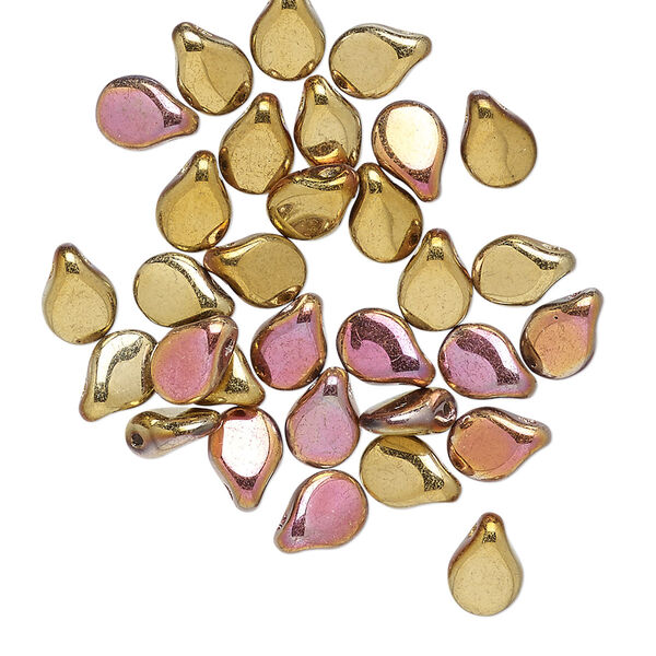 Bead, Preciosa Pip™, Czech pressed glass, opaque California pink, 7x5mm top-drilled pip. Sold per pkg of 30. image number 0